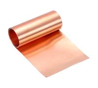 sourcing map Copper Flashing, 38 Gauge 0.1mm Thickness 99.95% Pure Copper Sheet Roll, 2 Meters x 95mm Metal Foil Plate for Roofing Repair, DIY Project, and Electricity