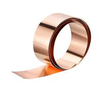 sourcing map Copper Flashing 99.95% Pure, 0.5mm Thickness 24 Gauge Copper Roll, 11ft x 2in Copper Sheet Metal Flashing for Contractors DIY Projects, Multiple Sizes