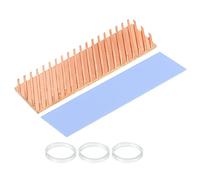 sourcing map Copper Heatsink 70x20x6mm with Thermal Pad and Rubber Ring for M.2 SSD Module, PC, Laptop Cooler 1 Set
