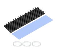 sourcing map Copper Heatsink Coated Graphene 70x20x4mm with Thermal Pad and Rubber Ring for M.2 SSD PC, Laptop Cooler 1 Set