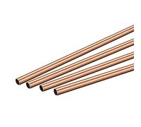 sourcing map Copper Round Tube 4mm OD 0.2mm Wall Thickness 300mm Length Pipe Tubing 4 Pcs