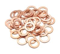 sourcing map Copper Sealing Ring Gasket 10mm ID 16mm OD Flat Fitting Washers for Sump Plugs Water Fuel Hydraulic Fittings Pack of 40,1.5mm Thickness