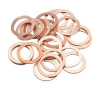 sourcing map Copper Sealing Ring Gasket 16mm ID 22mm OD Flat Fitting Washers for Sump Plugs Water Fuel Hydraulic Fittings Pack of 25,1mm Thickness