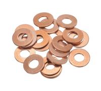sourcing map Copper Sealing Ring Gasket 8mm ID 18mm OD Flat Fitting Washers for Sump Plugs Water Fuel Hydraulic Fittings Pack of 20,1.5mm Thickness