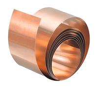 sourcing map Copper Sheet Roll, 2000mm x 30mm x 0.3mm 99.9% Pure Copper Strip Metal Foil Plate for Electrical DIY Projects