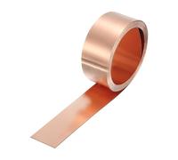 sourcing map Copper Sheet Roll 2500mm x 20mm x 0.2mm, 1" x 8.2ft 38 Gauge 99.9% Pure Copper Flashing Strip Metal Foil Plate for Electricity DIY Projects (Multiple Sizes)