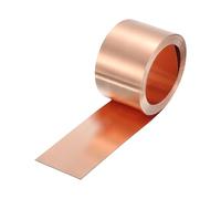 sourcing map Copper Sheet Roll 2500mm x 25mm x 1mm, 1" x 8.2ft 38 Gauge 99.9% Pure Copper Flashing Strip Metal Foil Plate for Electricity DIY Projects (Multiple Sizes)