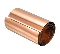 sourcing map Copper Thin Foil Roll Sheet, 0.04x100x1000mm Pure Copper Foil Sheet Roll Copper Strip for Crafts, Electrical Repairs, Grounding