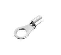 sourcing map Copper Wire Lugs,16-14AWG RNB1.25-4S,Bolt Hole,Battery Cable Ends Eyelets Crimp Tubular Ring Terminals Connectors Silver Tone 10Pcs