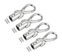 sourcing map Cord End Cap, 4Pcs 0.55"/14mm End Cap Barrel Beads Terminators Cord Finding for Tassel Jewelry Making Bag Strap DIY, Silver Tone
