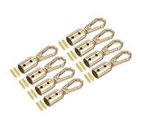 sourcing map Cord End Cap, 8Pcs 0.43"/11mm End Cap Barrel Beads Terminators Cord Finding for Tassel Jewelry Making Bag Strap DIY, Gold Tone