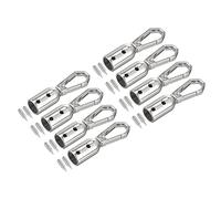 sourcing map Cord End Cap, 8Pcs 0.43"/11mm End Cap Barrel Beads Terminators Cord Finding for Tassel Jewelry Making Bag Strap DIY, Silver Tone