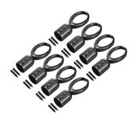sourcing map Cord End Cap, 8Pcs 15mm/0.6" End Cap Barrel Beads Terminators Cord with Screws Finding for Tassel Jewelry Making Bag Strap DIY, Black