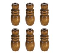 sourcing map Cord Knobs, Brown Wooden Cord Tassel Drops Pull End Pendant for Window Blinds Shade Curtain Craft,1.65x0.67", 6Pcs