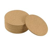 sourcing map Cork Coasters Wooden Trivet Drinks Mats, Round 4.7 Inch Diameter, 0.16 Inch Thick for Home Bar Kitchen Restaurant Lab, Yellow, Pack of 12