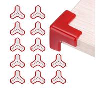 sourcing map Corner Protectors, 12 Pcs Table Corner Protectors, Furniture Corner Guard and Edges Safety Bumpers for Table Edges and Sharp Corners (T-shaped, Red)