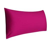 sourcing map Cotton 4ft Body Pillow Cover, Long Bolster Pillowcase - Envelope Closure - Pregnancy Body Support Cushion - Fuchsia