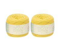 sourcing map Cotton Crochet Yarn 1.5mmx164Yards Yellow 2Roll | Macrame Cord Braided Cotton Rope Twine String for Crochet Bag Knitting Crafts Wall Plant Hanging Gift Wrapping