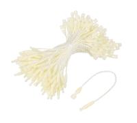 sourcing map Cotton Hang Tag String Snap Lock Pins Loop Price Tag Fastener Plastic Tags Ties Beige 3.2 Inch Pack of 100