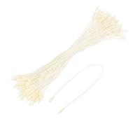 sourcing map Cotton Hang Tag String Snap Lock Pins Loop Price Tag Fastener Plastic Tags Ties Beige 7.8 Inch Pack of 100