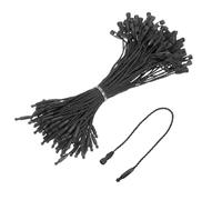 sourcing map Cotton Hang Tag String Snap Lock Pins Loop Price Tag Fastener Plastic Tags Ties Black 4.7 Inch Pack of 100