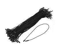 sourcing map Cotton Hang Tag String Snap Lock Pins Loop Price Tag Fastener Plastic Tags Ties Black 7.8 inch Pack of 500