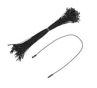 sourcing map Cotton Hang Tag String Snap Lock Pins Loop Price Tag Fastener Plastic Tags Ties Black 9.8 Inch Pack of 100