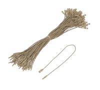 sourcing map Cotton Hang Tag String Snap Lock Pins Loop Price Tag Fastener Plastic Tags Ties Light Coffee 7.8 Inch Pack of 100