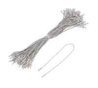 sourcing map Cotton Hang Tag String Snap Lock Pins Loop Price Tag Fastener Plastic Tags Ties Light Gray 7.8 Inch Pack of 100