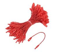sourcing map Cotton Hang Tag String Snap Lock Pins Loop Price Tag Fastener Plastic Tags Ties Red 3.2 Inch Pack of 100
