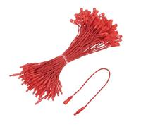 sourcing map Cotton Hang Tag String Snap Lock Pins Loop Price Tag Fastener Plastic Tags Ties Red 4.7 Inch Pack of 100