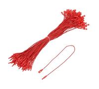 sourcing map Cotton Hang Tag String Snap Lock Pins Loop Price Tag Fastener Plastic Tags Ties Red 7.8 Inch Pack of 100