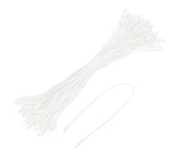 sourcing map Cotton Hang Tag String Snap Lock Pins Loop Price Tag Fastener Plastic Tags Ties White 9.8 Inch Pack of 100