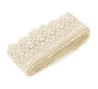 sourcing map Cotton Lace Trim Vintage Crochet 3inch x 3yard Apricot Stretch Lace Edge Ribbon for DIY Scrapbooking Clothes Curtain Slipcover Fabric