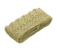 sourcing map Cotton Lace Trim Vintage Crochet 3inch x 3yard Coffee Stretch Lace Edge Ribbon for DIY Scrapbooking Clothes Curtain Slipcover Fabric