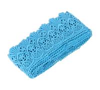 sourcing map Cotton Lace Trim Vintage Crochet 3inch x 4.8yard Dark Blue Stretch Lace Edge Ribbon for DIY Scrapbooking Clothes Curtain Tablecloth Slipcover Fabric Wedding Decoration Gift Wrap
