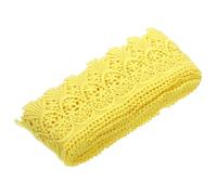 sourcing map Cotton Lace Trim Vintage Crochet 3inch x 4.8yard Yellow Stretch Lace Edge Ribbon for DIY Scrapbooking Clothes Curtain Tablecloth Slipcover Fabric Wedding Decoration Gift Wrap