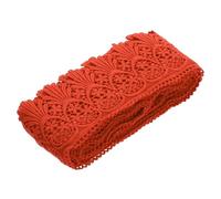 sourcing map Cotton Lace Trim Vintage Crochet 3inch x 9yard Red Stretch Lace Edge Ribbon for DIY Scrapbooking Clothes Curtain Slipcover Fabric
