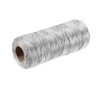sourcing map Cotton Rope Twisted Braided Rope Cord, Silver 100m/109 Yard 1.5mm Dia for Wall Hanging, Plant Hanger, Knitting, Macrame Knotting