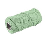 sourcing map Cotton Rope Twisted Braided Twisted Single Strand Cord, Light Green 100M/109 Yard 4mm Dia for Wall Hanging, Plant Hanger, Knitting, Macrame Knotting