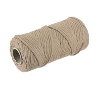 sourcing map Cotton Rope Twisted Braided Twisted Single Strand Cord, Milky Gray 100M/109 Yard 4mm Dia for Wall Hanging, Plant Hanger, Knitting, Macrame Knotting