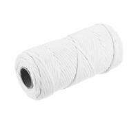 sourcing map Cotton Rope Twisted Braided Twisted Single Strand Cord, White 100M/109 Yard 4mm Dia for Wall Hanging, Plant Hanger, Knitting, Macrame Knotting