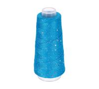 sourcing map Cotton Silk Yarn Mercerized Cotton Silk Blend Sparkly Yarn with Sequins, 6-Ply Metallic Knitting and Crochet Thread for Hand Knitting Crocheting DIY Craft, 50g (Lake Blue)