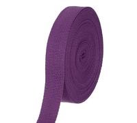 sourcing map Cotton Webbing 1 Inch 11 Yard Polyester Cotton Weave Webbing Strap Twill Tape Ribbon for Arts and Crafts Webbing Tote Bag Handles Cloth Belt Making Outdoor Supplies, Purple