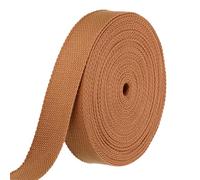 sourcing map Cotton Webbing 32mm x 10m (W x L) Polyester Cotton Weave Webbing Strap Twill Tape Ribbon for Arts and Crafts Webbing Tote Bag Handles Cloth Belt Making Outdoor Supplies, Brown