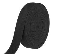 sourcing map Cotton Webbing 32mm x 10m (W x L) Polyester Cotton Weave Webbing Strap Twill Tape Ribbon for Art and Crafts Webbing Tote Bag Handles Cloth Belt Making Outdoor Supplies, Black