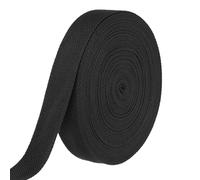 sourcing map Cotton Webbing 32mm x 14m (W x L) Polyester Cotton Weave Webbing Strap Twill Tape Ribbon for Art and Crafts Webbing Tote Bag Handles Cloth Belt Making Outdoor Supplies, Black