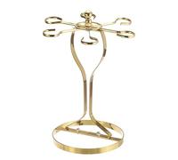 sourcing map Countertop Wine Glass Holder, Freestanding Wine Glass Rack with 6 Hooks, Metal Stemware Holder Stand for Bar, Kitchen Home Storage (Gold 235x335mm)