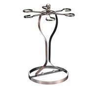 sourcing map Countertop Wine Glass Holder, Freestanding Wine Glass Rack with 6 Hooks, Metal Stemware Holder Stand for Bar, Kitchen Home Storage (Bronze 235x335mm)