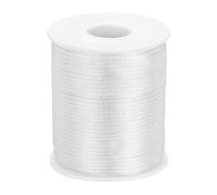 sourcing map Crafts Nylon Satin Cord 1.3mm x 102 Yards Macrame Rope Braided Thread Twine String Smooth Beading Cord Chinese Knotting Silk for Bracelet Necklace Jewelry Making DIY, White